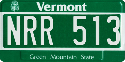 VT license plate NRR513