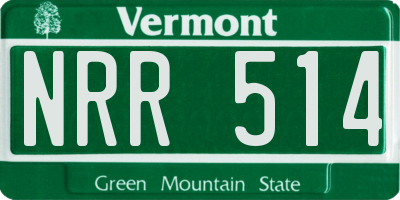 VT license plate NRR514