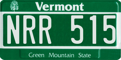 VT license plate NRR515