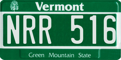 VT license plate NRR516