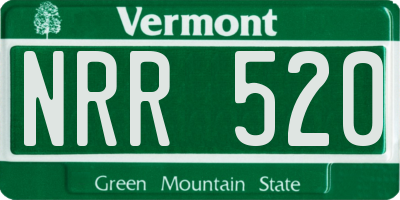 VT license plate NRR520