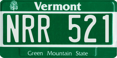 VT license plate NRR521