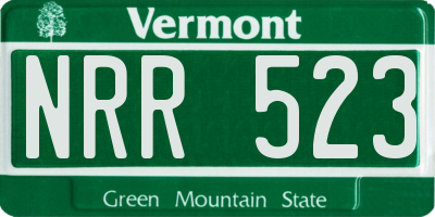 VT license plate NRR523