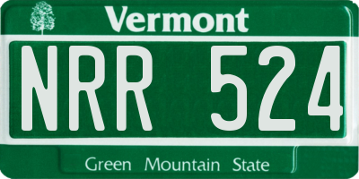 VT license plate NRR524