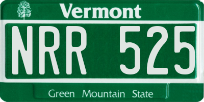 VT license plate NRR525