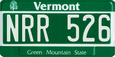 VT license plate NRR526
