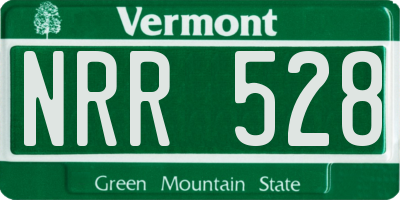 VT license plate NRR528