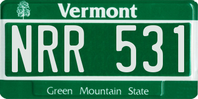 VT license plate NRR531
