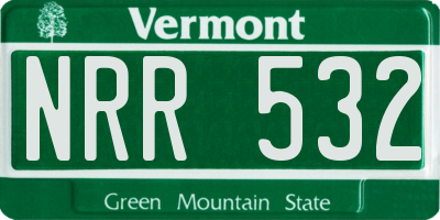 VT license plate NRR532