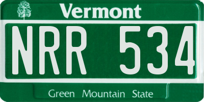 VT license plate NRR534