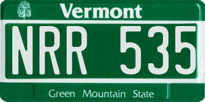 VT license plate NRR535