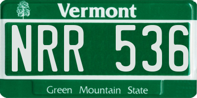 VT license plate NRR536