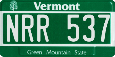 VT license plate NRR537