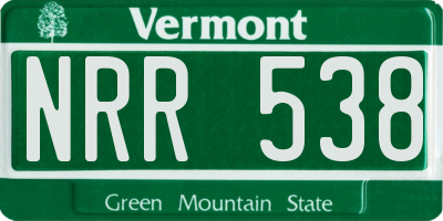 VT license plate NRR538