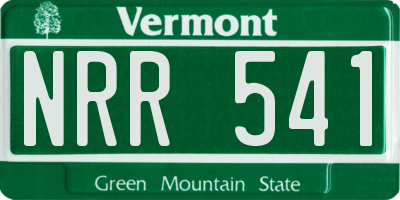 VT license plate NRR541