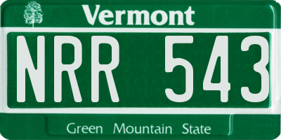 VT license plate NRR543