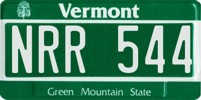 VT license plate NRR544