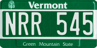 VT license plate NRR545