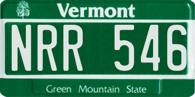 VT license plate NRR546