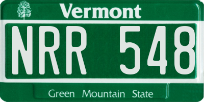 VT license plate NRR548