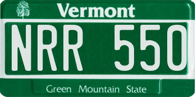 VT license plate NRR550
