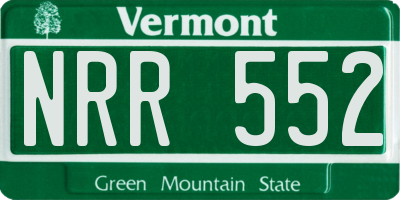 VT license plate NRR552