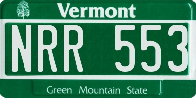 VT license plate NRR553