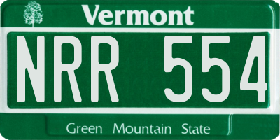 VT license plate NRR554
