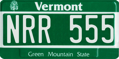 VT license plate NRR555