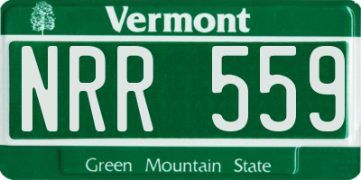 VT license plate NRR559