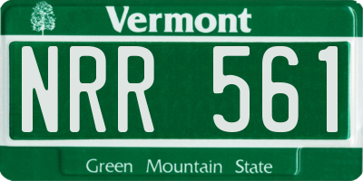 VT license plate NRR561