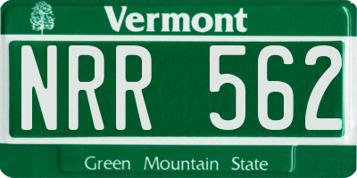 VT license plate NRR562