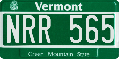 VT license plate NRR565