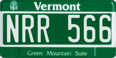 VT license plate NRR566