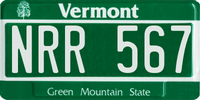 VT license plate NRR567
