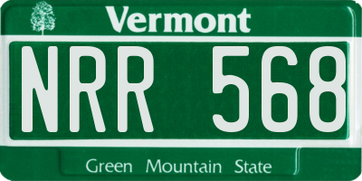 VT license plate NRR568