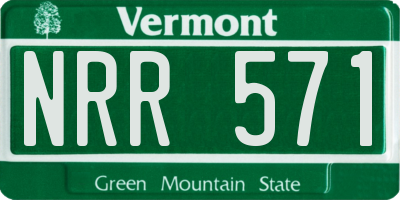 VT license plate NRR571