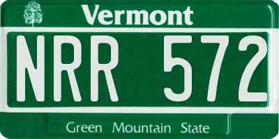VT license plate NRR572