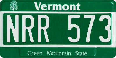VT license plate NRR573