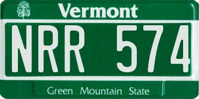 VT license plate NRR574