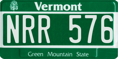 VT license plate NRR576