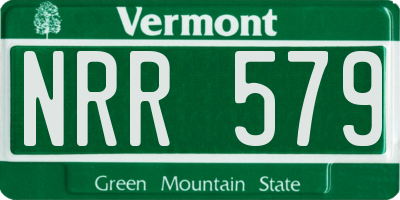 VT license plate NRR579