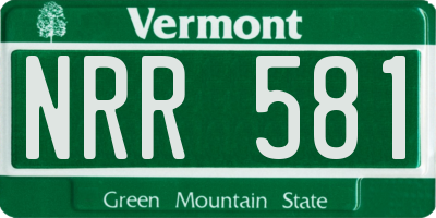 VT license plate NRR581