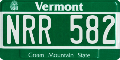 VT license plate NRR582
