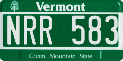 VT license plate NRR583