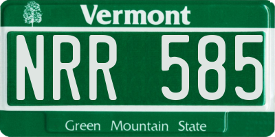 VT license plate NRR585