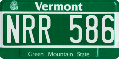 VT license plate NRR586