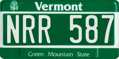 VT license plate NRR587