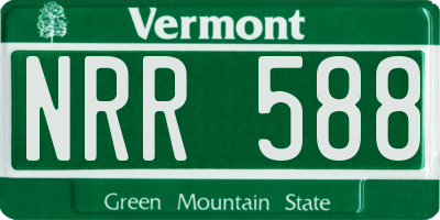 VT license plate NRR588