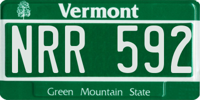 VT license plate NRR592